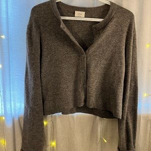 Aritzia - Wool grey button up cardigan. Size small.